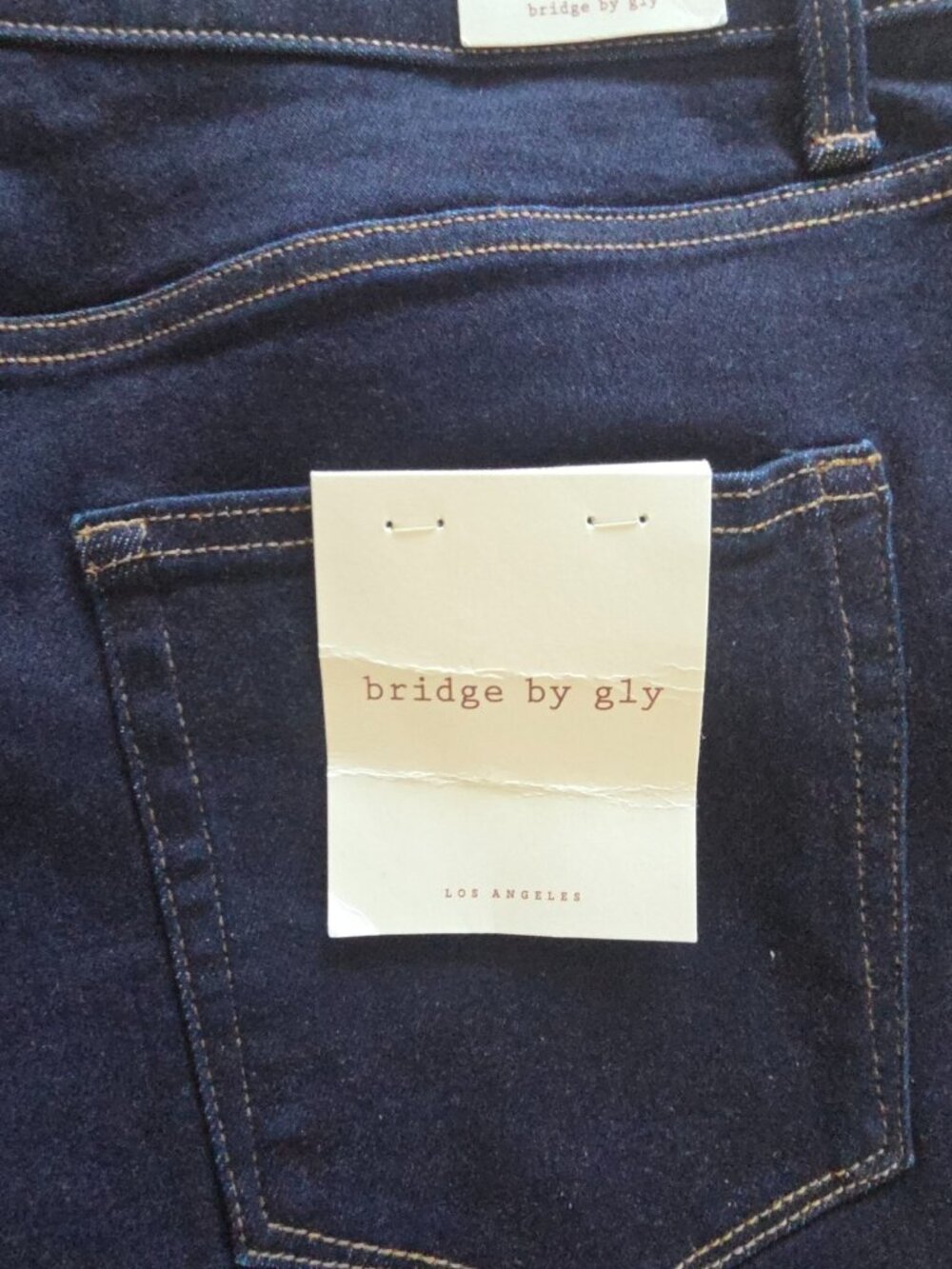 Bridge by Gly Crop Jeans Womens 16 Blue Denim Super High Rise Wide Leg Grunge - Picture 7 of 12